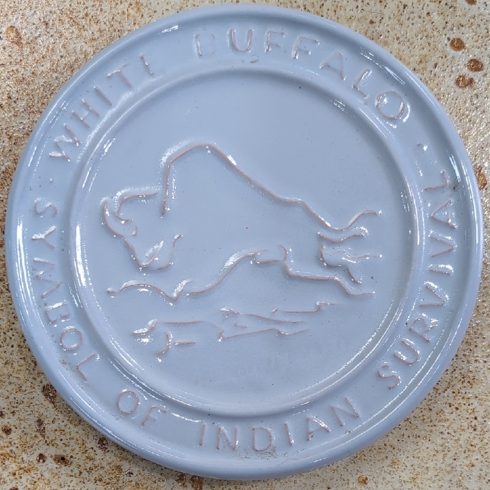 Frankoma | Baby Blue Buffalo Ceramic Trivet